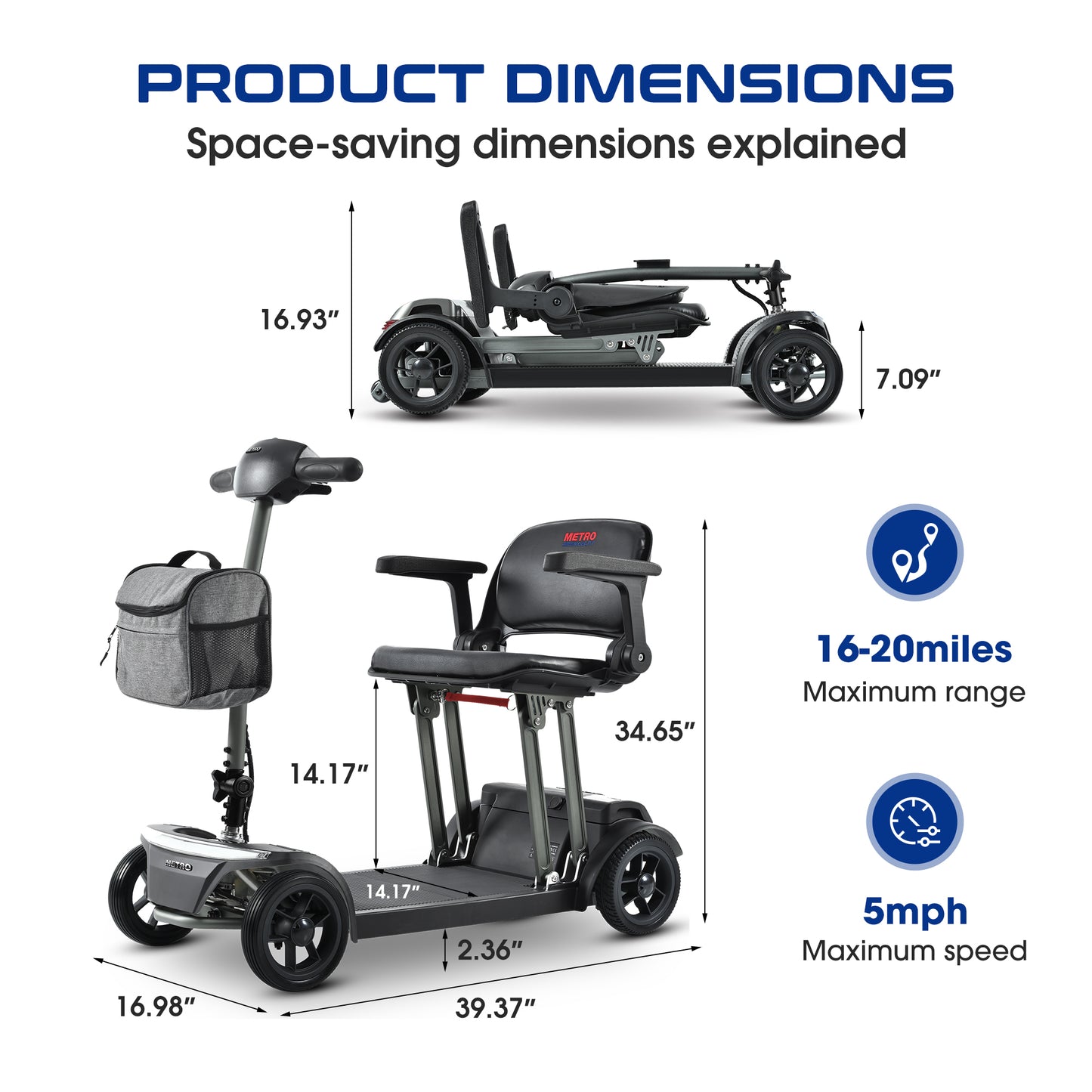 AIR TRAVELLER - Lightweight Foldable Mobility Scooter